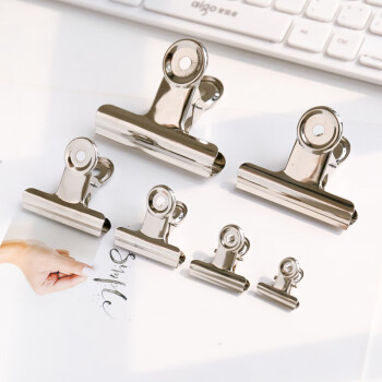 创意多功能不锈钢长尾夹圆头票据夹学生试卷资料办公文件夹收据夹